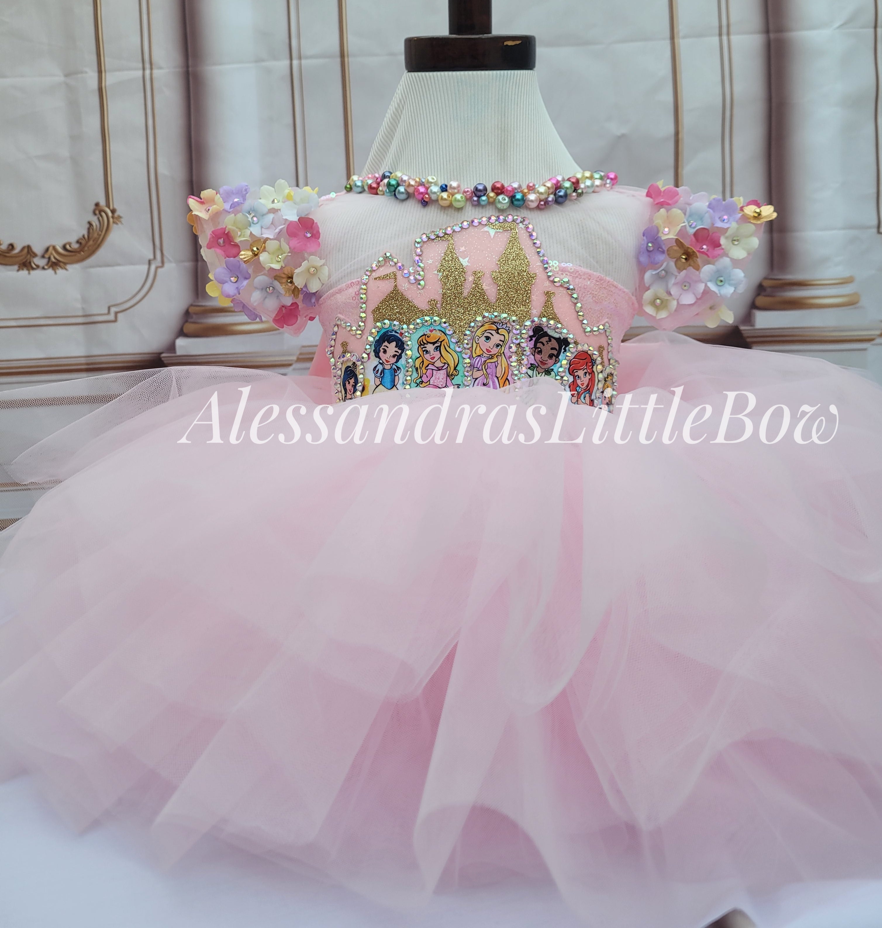 couture princess dresses Baby Princess couture dress 8kids / Stretch closed back with Big Bow
