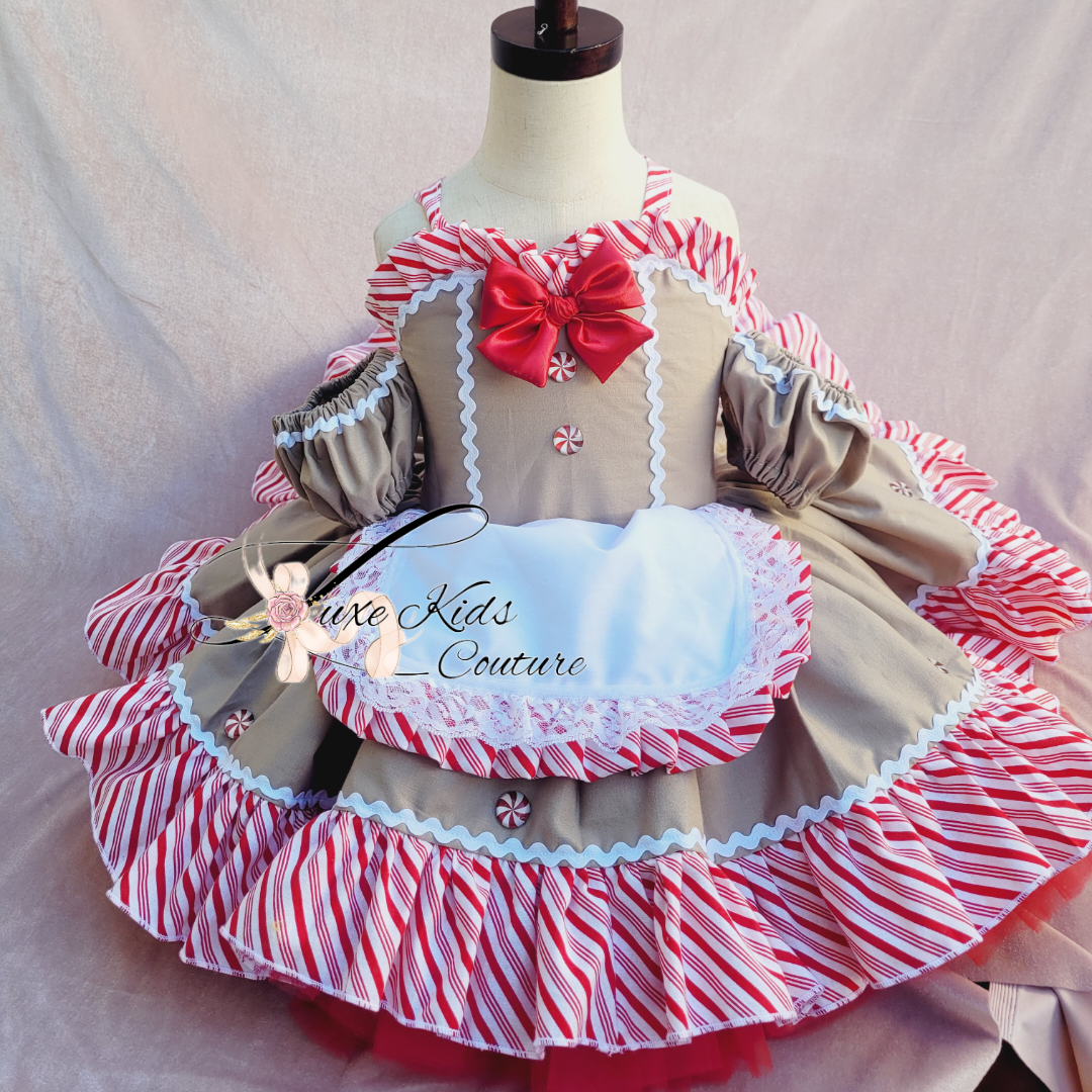 Girly Gingerbread Girl Couture Dress 7Kids Girly Gingerbread Girl Couture Dress 7Kids