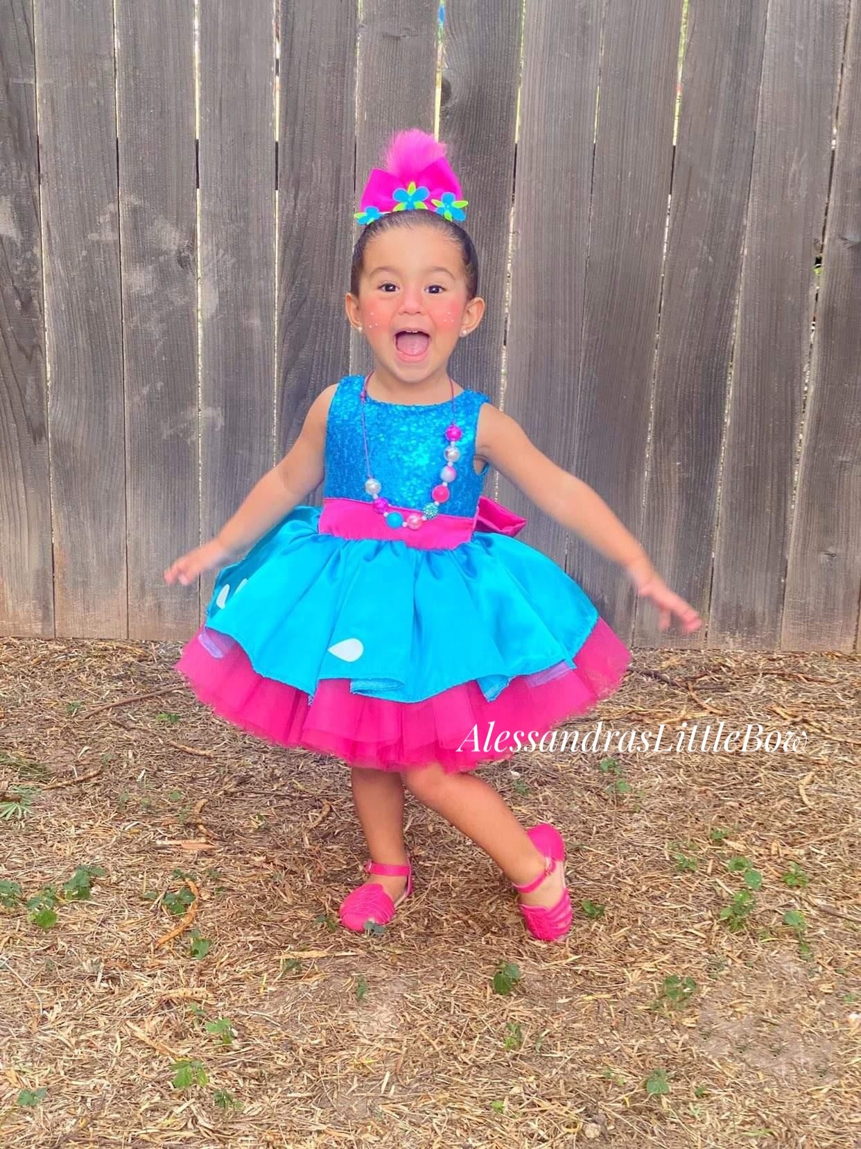 open lace back dress Trolls Poppy Inspired Tutu Dress – EverAfterTutuCo