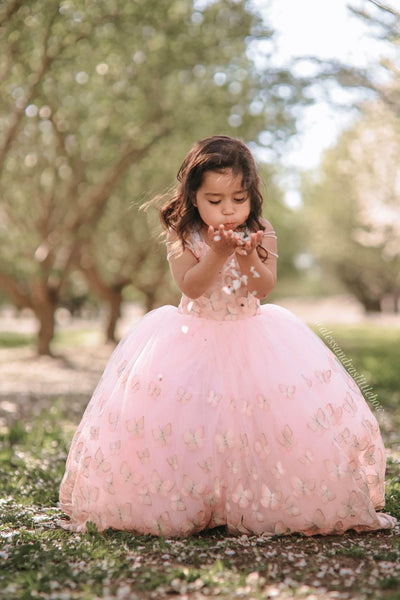 Blush Butterfly Couture Gown