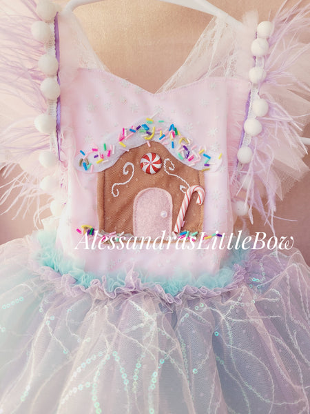 Pastel Gingerbread House Whimsical Romper