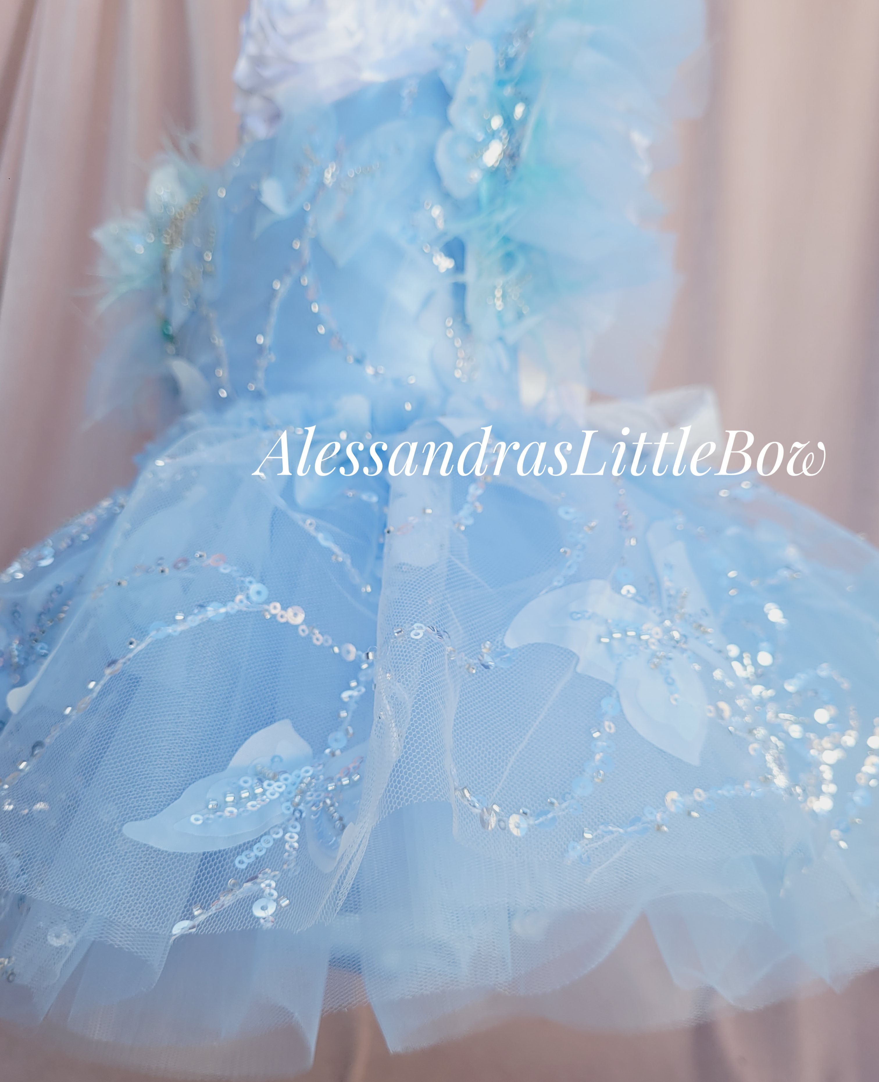 Sparkly Pink Pearl Butterfly Deluxe Couture Romper - AlessandrasLittleBow