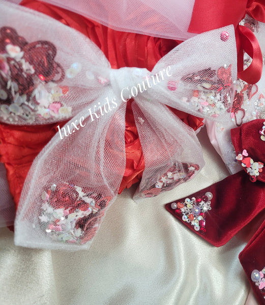 Confetti valentine's Hair bow