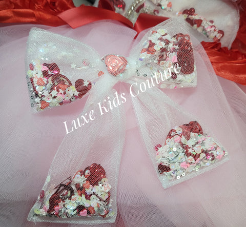 Confetti valentine's Hair bow