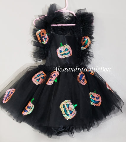 Pumpkin Witch Whimsical Romper