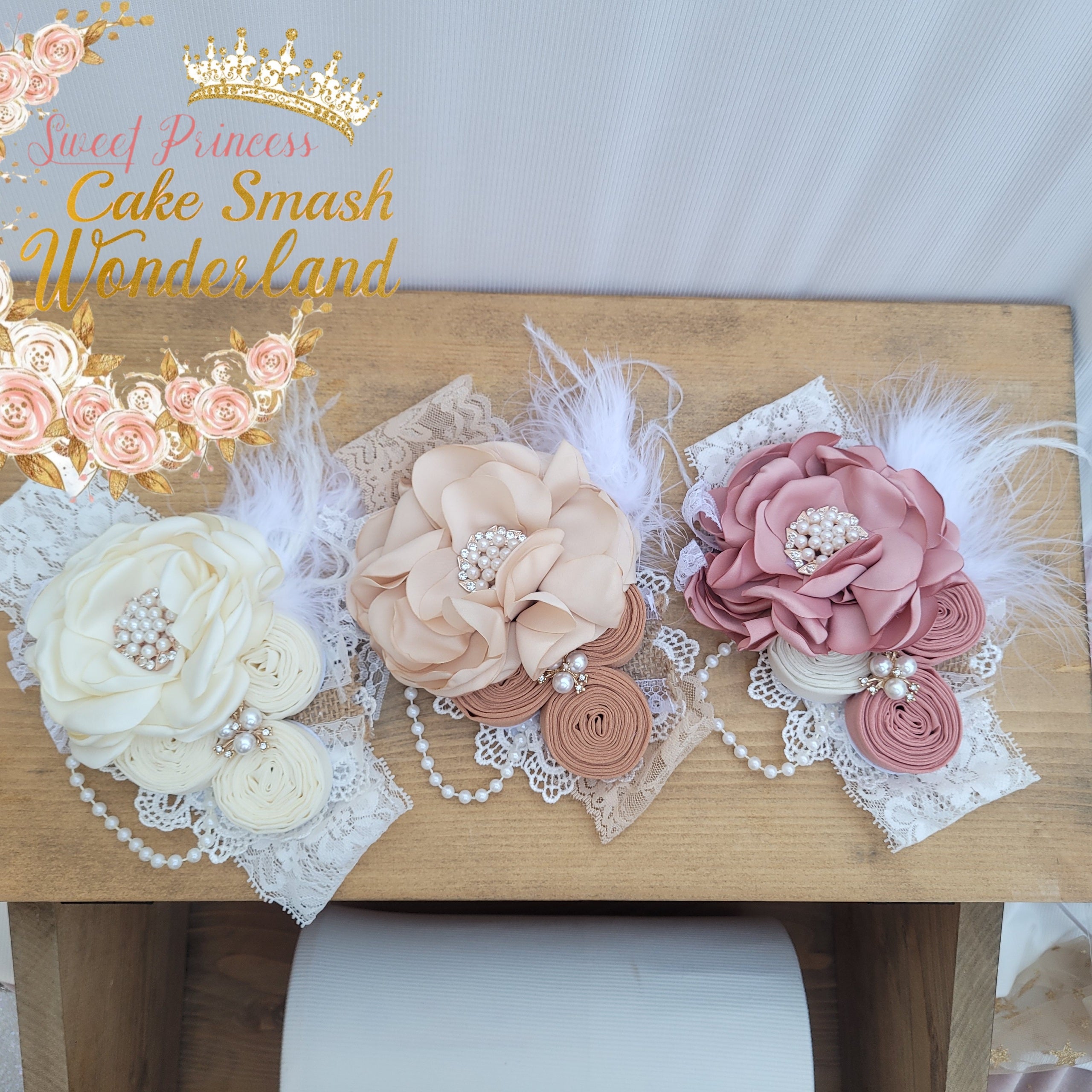 Pearl Couture Flower headband - AlessandrasLittleBow