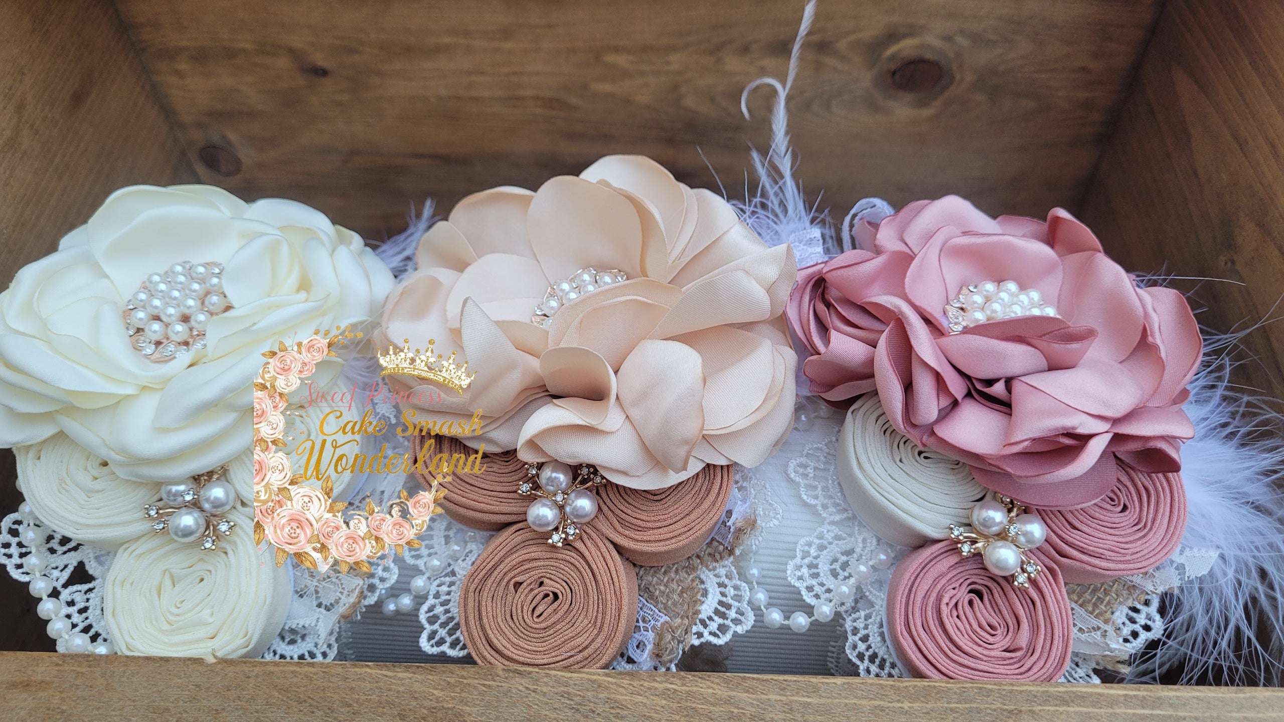 Pearl Couture Flower headband - AlessandrasLittleBow