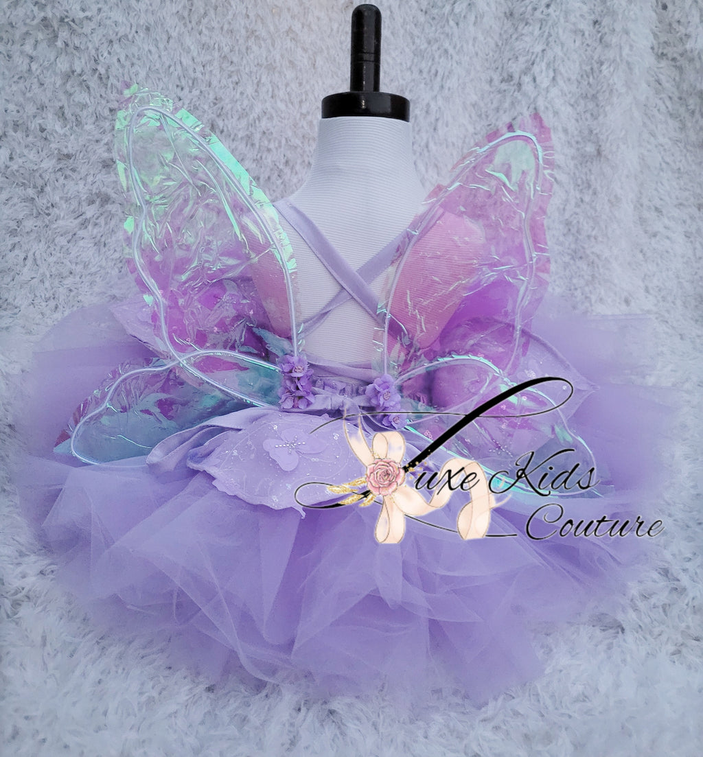 Lavender Fairy butterfly couture dress with wings