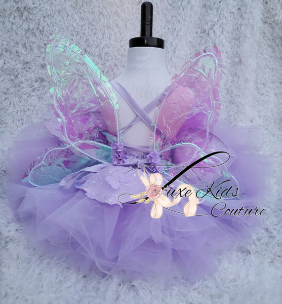 Lavender Fairy butterfly couture dress with wings