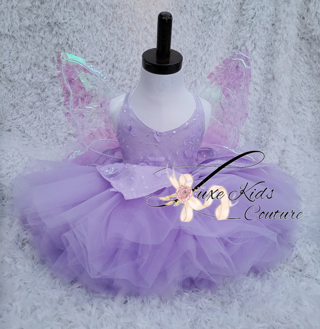 Lavender Fairy butterfly couture dress with wings