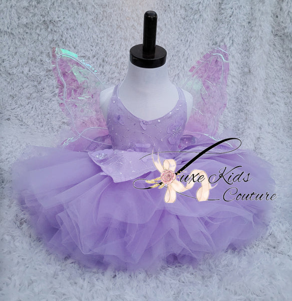 Lavender Fairy butterfly couture dress with wings