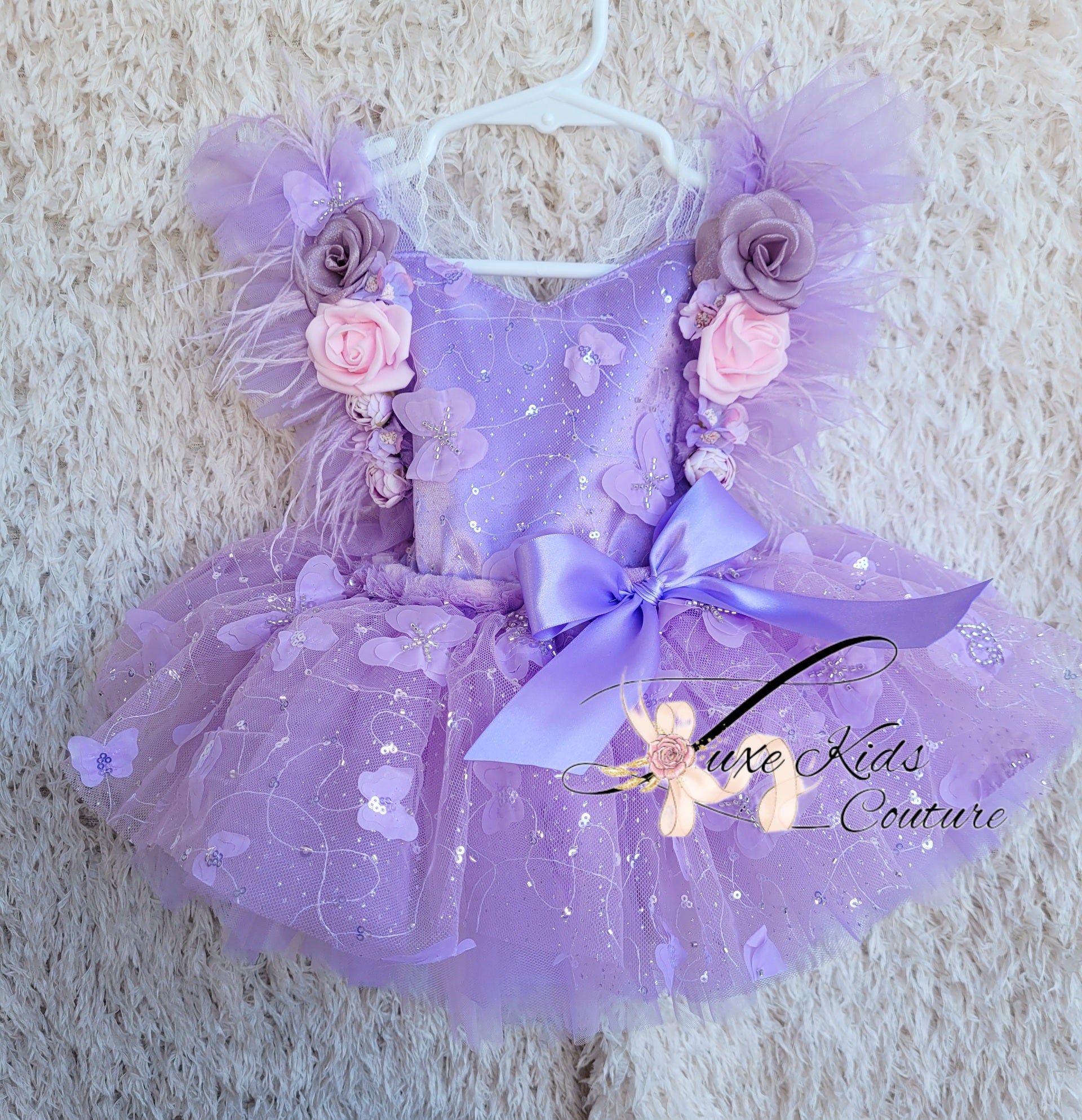 Lavender butterfly Couture romper