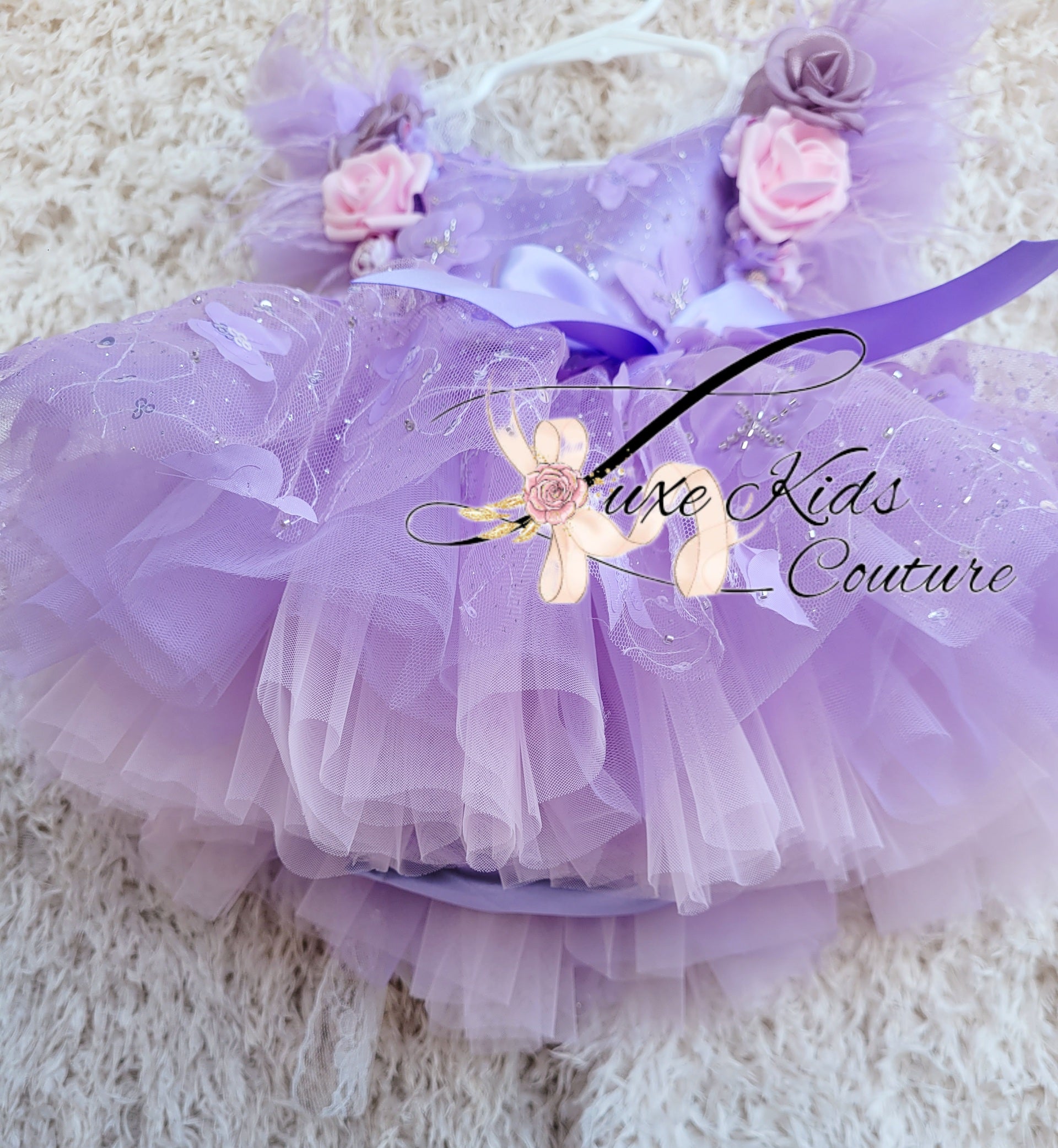 Lavender butterfly Couture romper