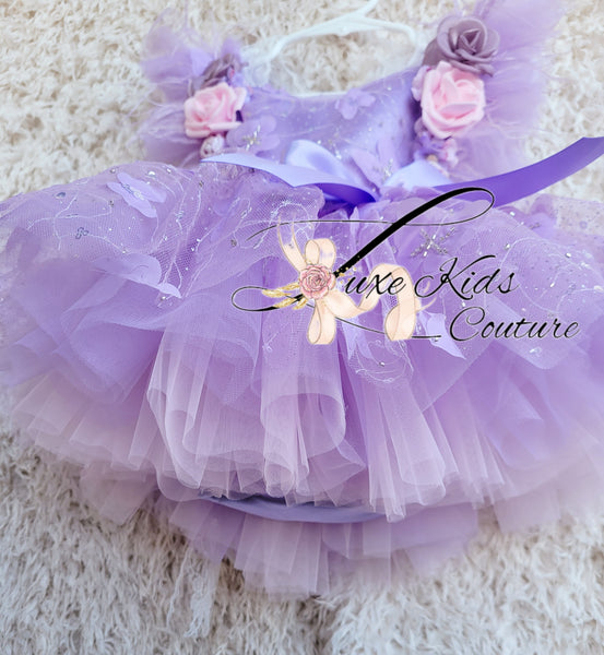 Lavender butterfly Couture romper