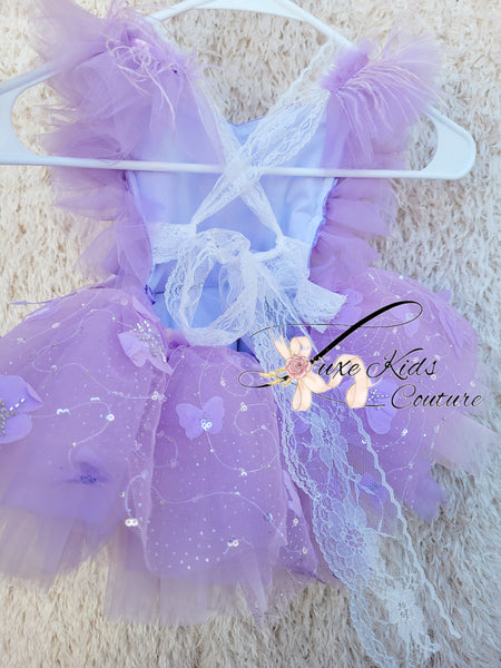 Lavender butterfly Couture romper