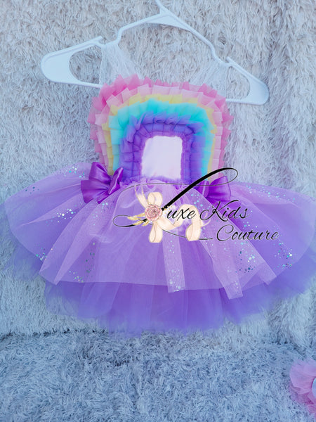 Purple Pastel Over the Rainbow Whimsical romper