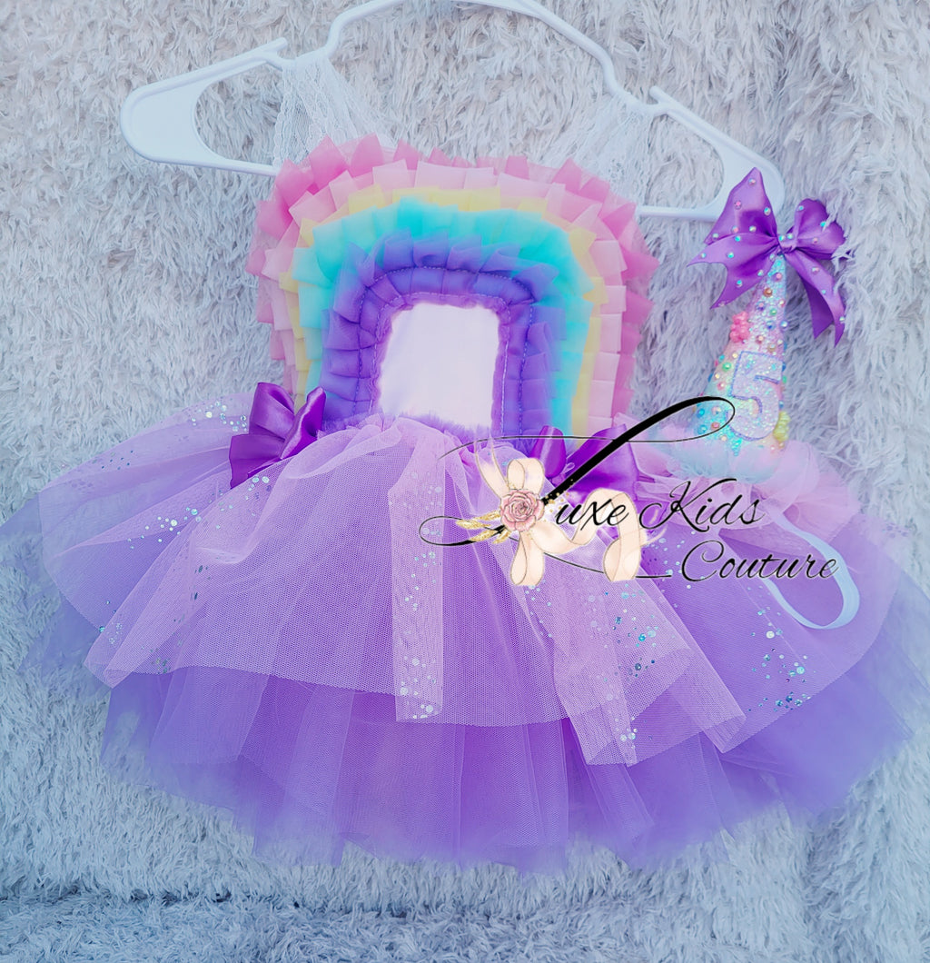 Purple Pastel Over the Rainbow Whimsical romper