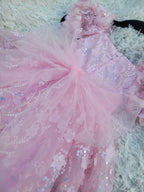 RTS Pink flower sequin dress size 24mo/2t