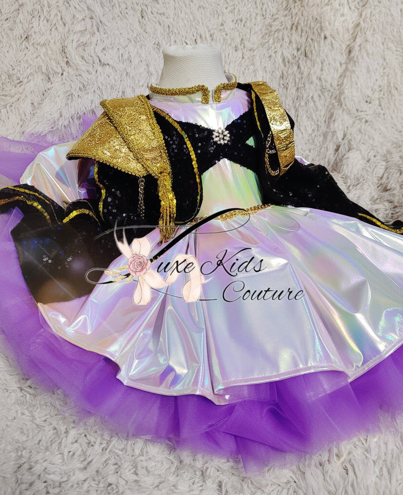 Girl Golden Couture Dress and Jacket