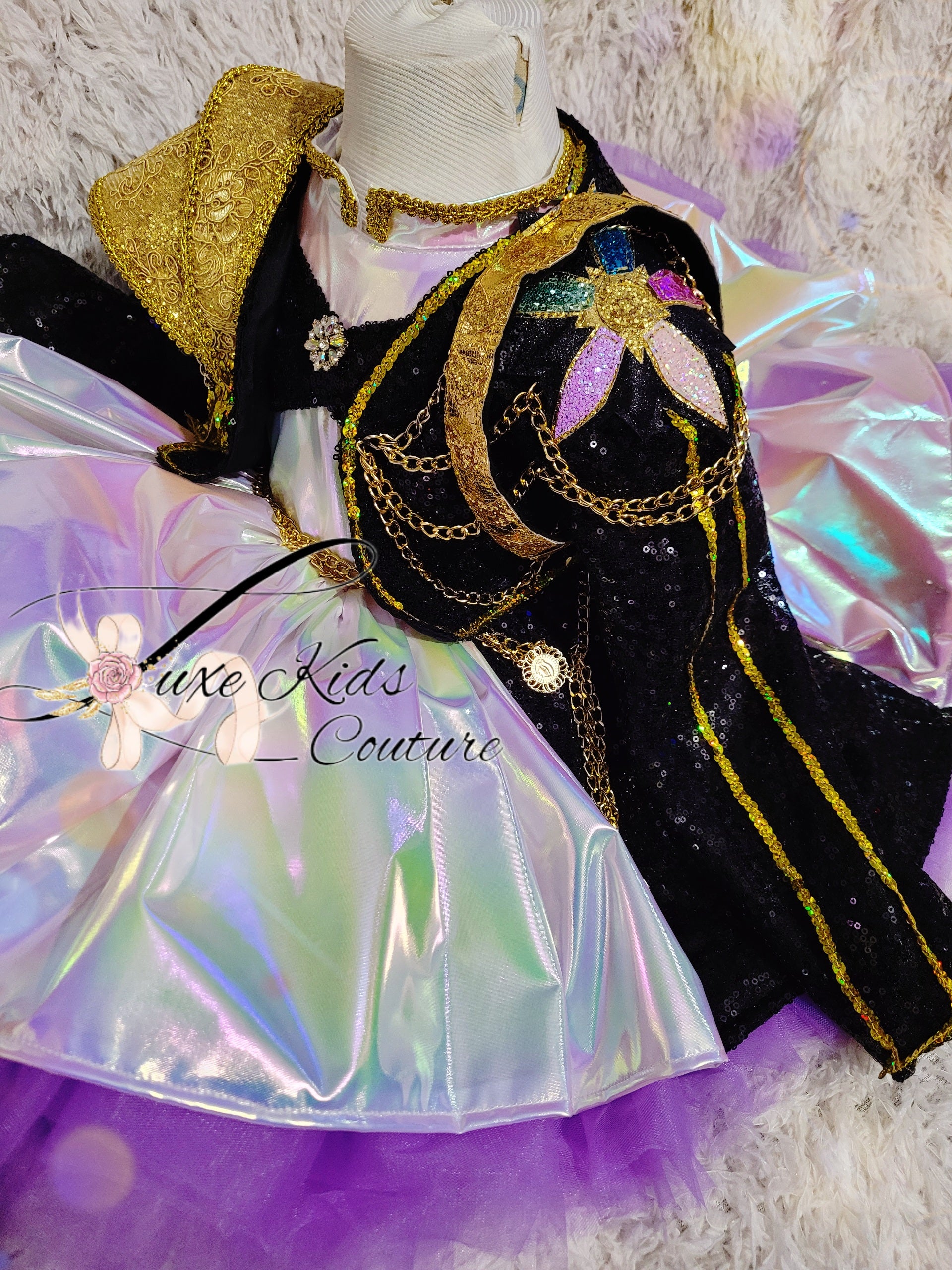 Girl Golden Couture Dress and Jacket