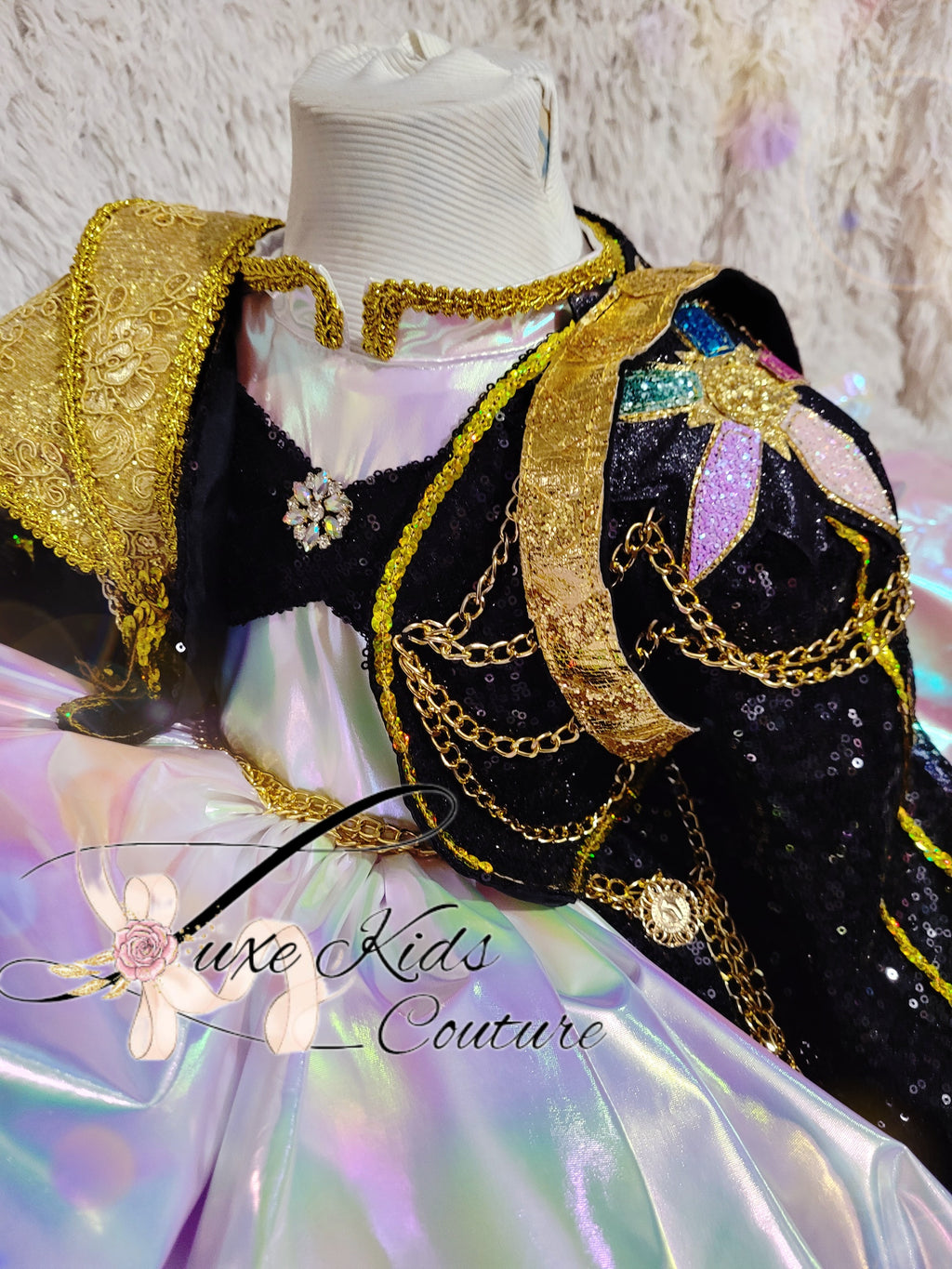 Girl Golden Couture Dress and Jacket