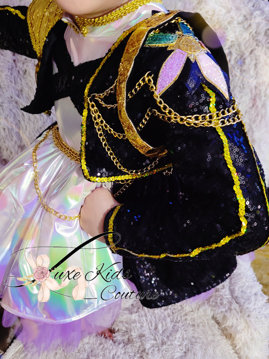 Girl Golden Couture Dress and Jacket