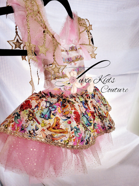 RTS Size 12mo fits (9mo-18mo) Storybook Confetti Character whimsical couture romper