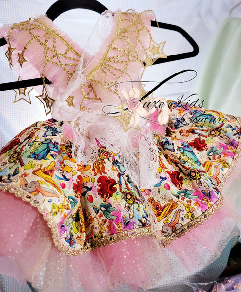 RTS Size 12mo fits (9mo-18mo) Storybook Confetti Character whimsical couture romper