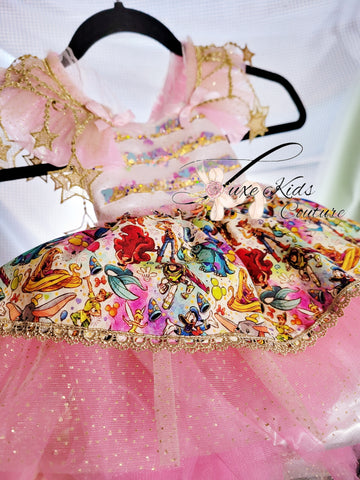 RTS Size 12mo fits (9mo-18mo) Storybook Confetti Character whimsical couture romper