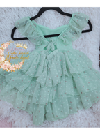 RTS Mint floral Tier dress size 2/3t