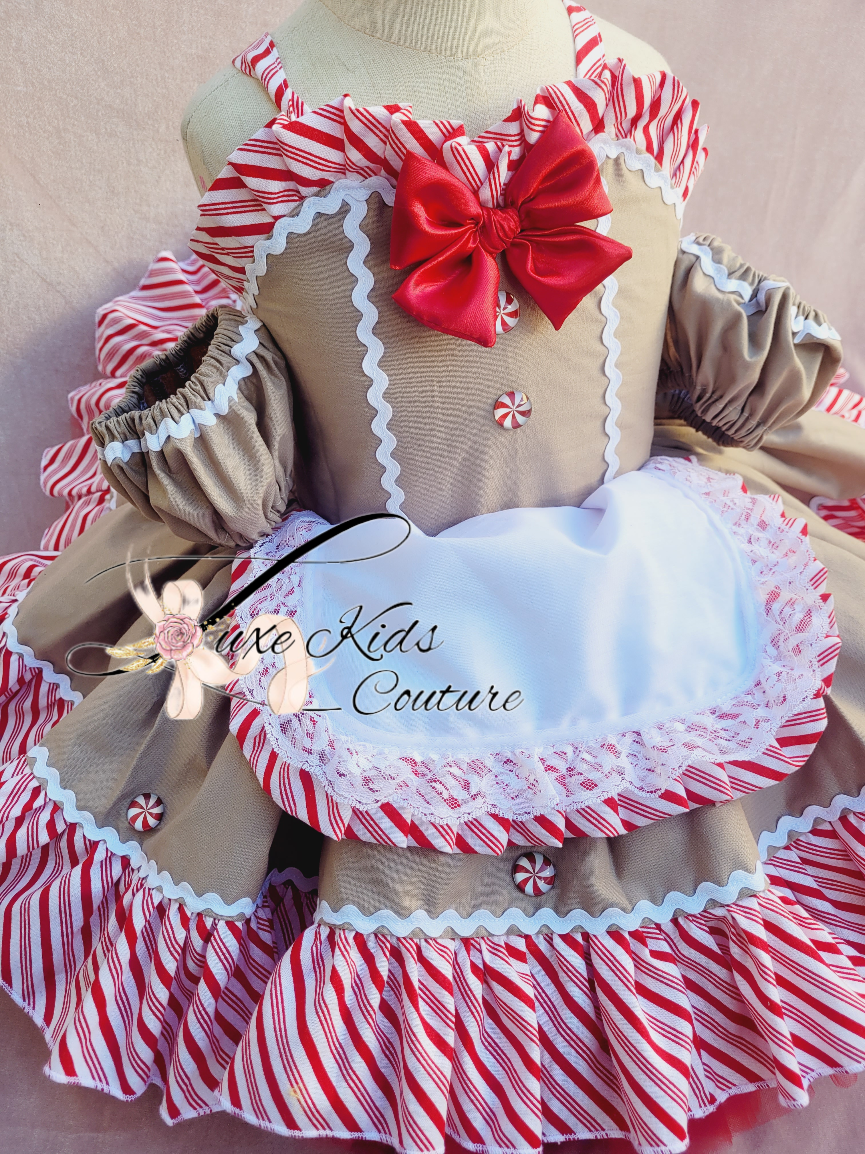 Girly Gingerbread Girl Couture Dress 7Kids Girly Gingerbread Girl Couture Dress 7Kids