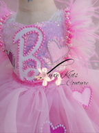 READY TO SHIP B Girl couture romper  18/24mo