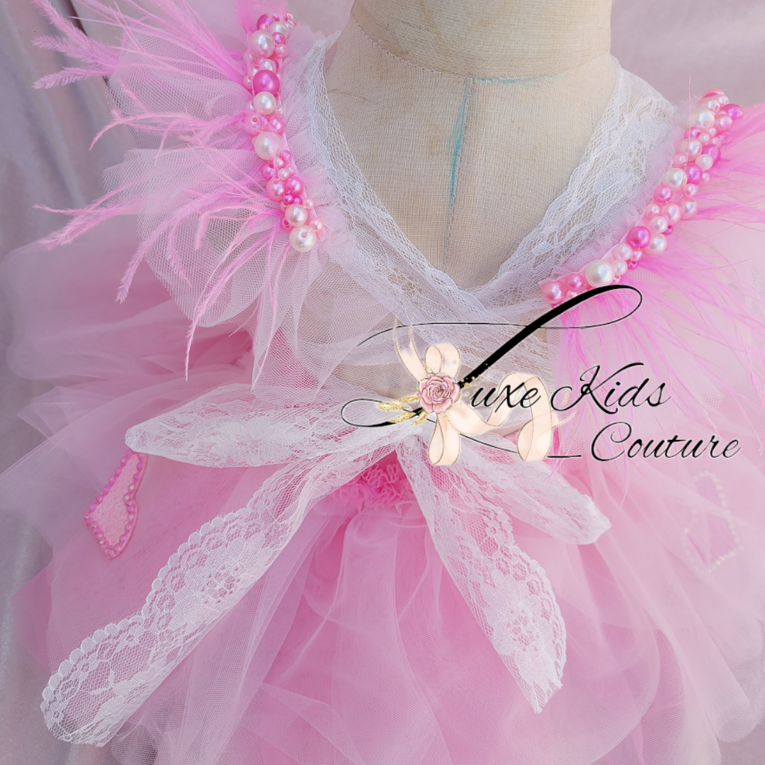 READY TO SHIP B Girl couture romper  18/24mo