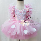 Pink Mouse pearl Couture romper