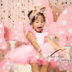 Pink Mouse pearl Couture romper