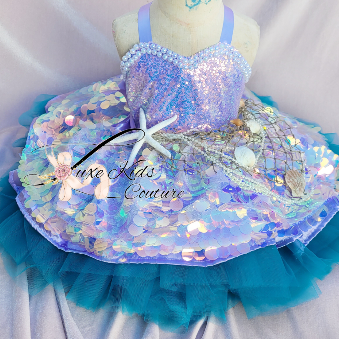 Mermaid Cove Knee length Couture dress 2t Mermaid Cove Knee length Couture dress 2t