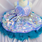 Mermaid Cove Knee length Couture dress - AlessandrasLittleBow