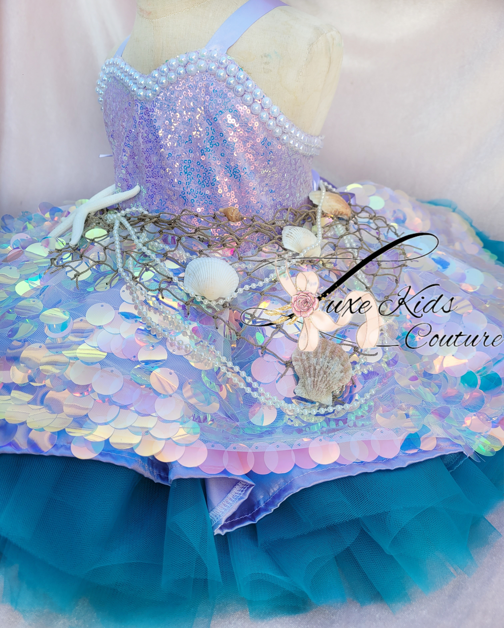 Mermaid Cove Knee length Couture dress - AlessandrasLittleBow