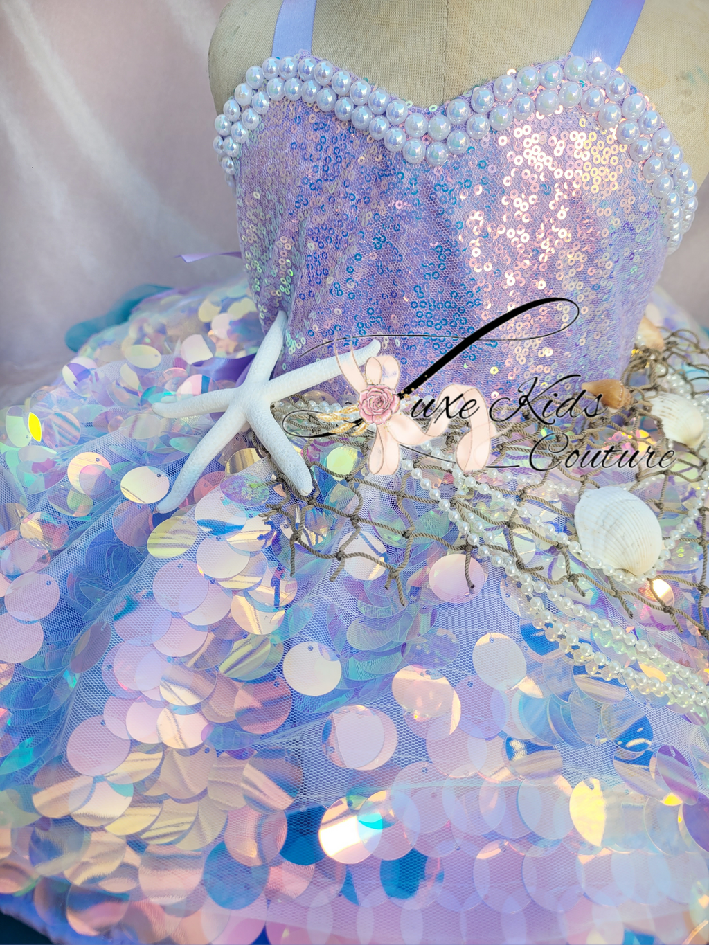 Mermaid Cove Knee length Couture dress - AlessandrasLittleBow