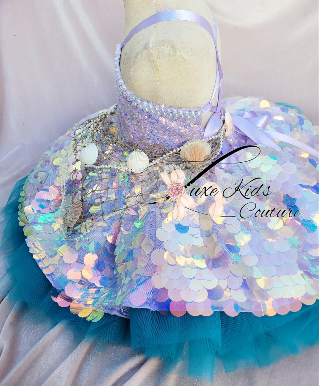 Mermaid Cove Knee length Couture dress - AlessandrasLittleBow