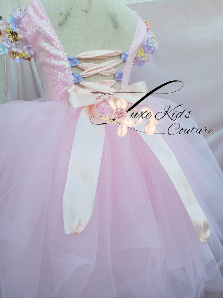 couture princess baby dresses Fancy Custom Kids Couture, Princess Dress With Detachable Train, Luxury Girl Vesture, Beautiful Belle Costume, Long Tail Flower Girl Dress