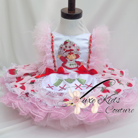 Strawberry Shortcake Vintage Couture Dress with Bling 18/24 months