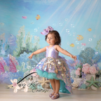 Mermaid Cove Couture Dress with aqua/jade skirt
