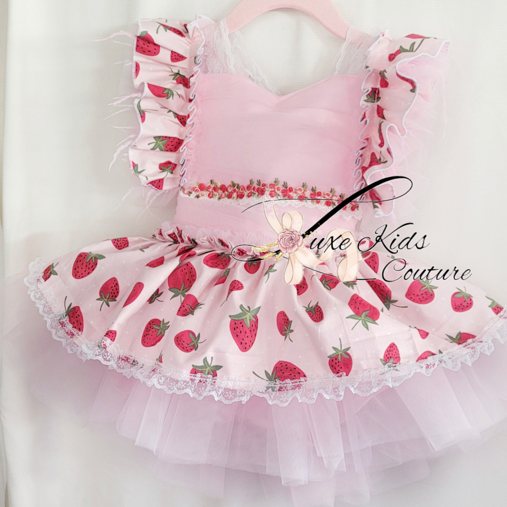 RTS strawberry romper 18/24mo