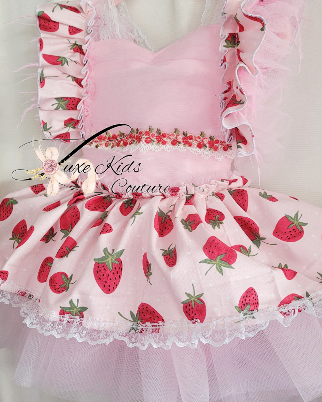 RTS strawberry romper 18/24mo