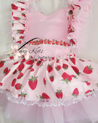 RTS strawberry romper 18/24mo