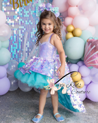 Mermaid Cove Couture Dress with aqua/jade skirt