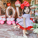 Mini Red hearts princess couture dress