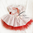 Mini Red hearts princess couture dress