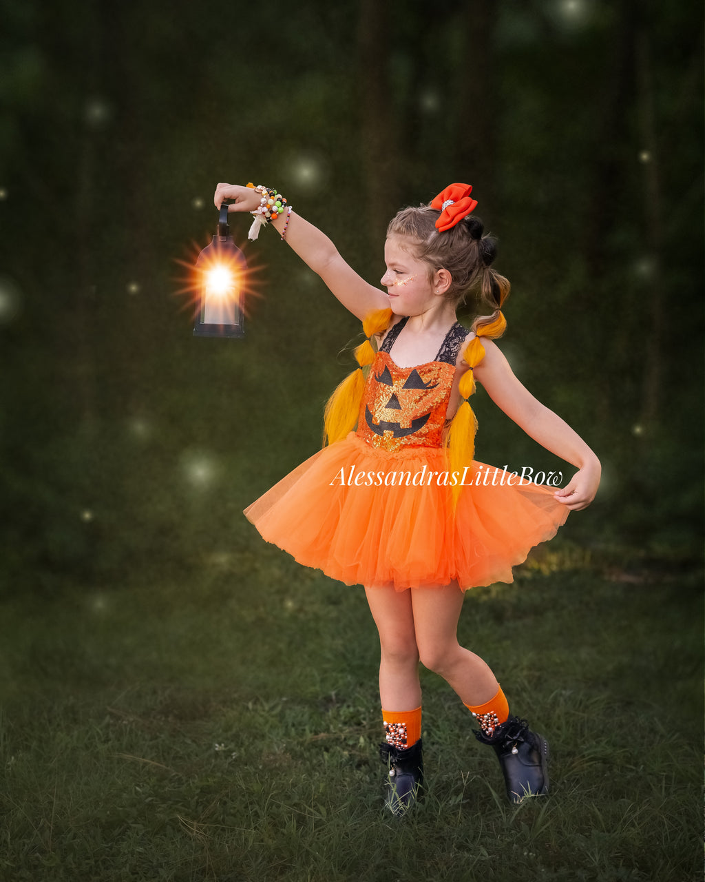 Orange Pumpkin Tutu Romper
